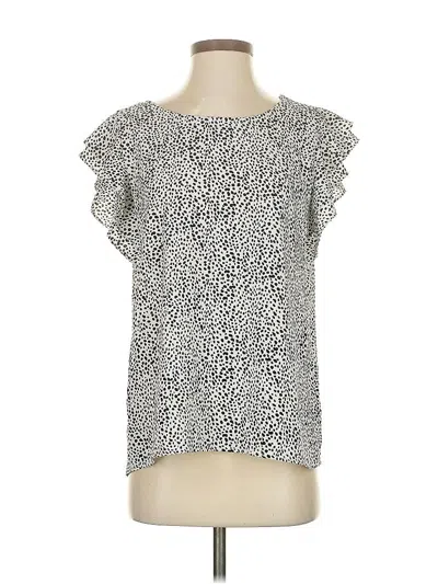 Pre-owned Les Amis Short Sleeve Blouse In Silver
