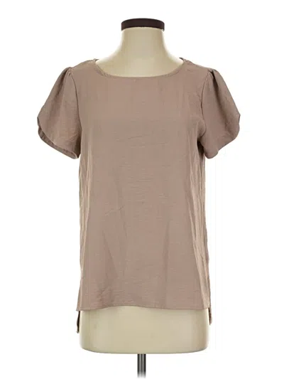 Pre-owned Les Amis Short Sleeve Blouse In Tan