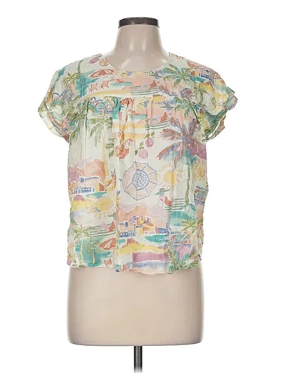 Pre-owned Les Amis Short Sleeve Blouse In Yellow