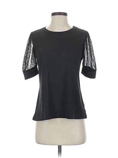 Pre-owned Les Amis Short Sleeve Top Black Crew Neck Tops