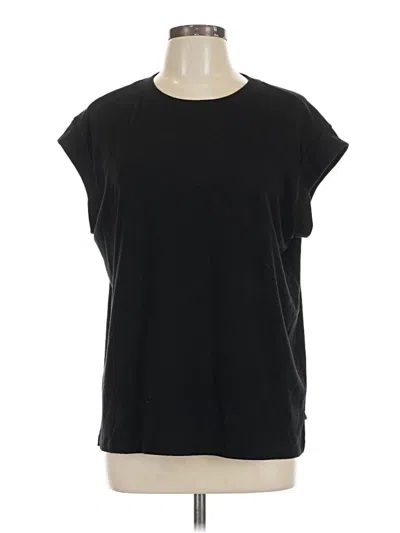 Pre-owned Les Amis Short Sleeve Top Black Crew Neck Tops