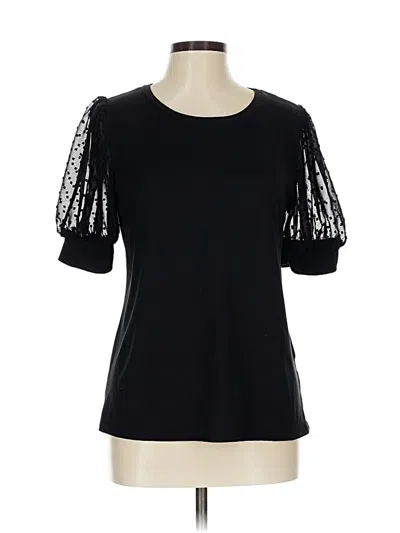 Pre-owned Les Amis Short Sleeve Top Black Sweetheart Neckline Tops