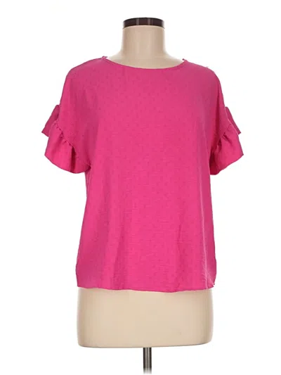 Pre-owned Les Amis Short Sleeve Top Pink Cold Shoulder Neckline Tops