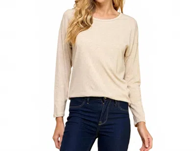 Les Amis Solid Ribbed Top In Ivory In Neutral