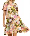 Les Amis Tiger Lily Midi Dress In Multi Floral Print In Multi