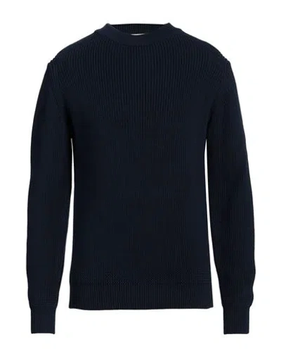 Les Ateliers Réunis Man Sweater Navy Size Xl Cotton In Navy Blue