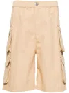 Les Benjamins Cotton-ripstop Cargo Shorts In Braun