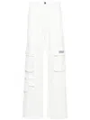 Les Benjamins Denim Cargo Pants In White