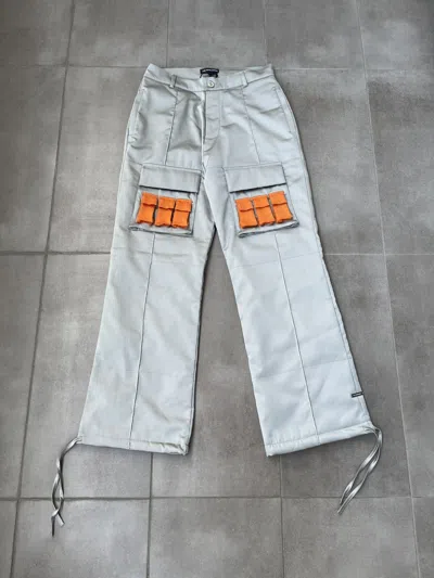 Pre-owned Les Benjamins Ds! Ss22  Herzlich Willkommen Utility Pants In Gray