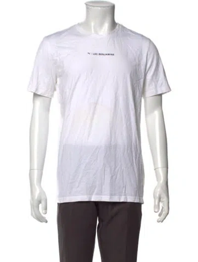 Pre-owned Les Benjamins Graphic Print Crew Neck T-shirt In White