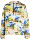 Les Benjamins Graphic-print Drawstring Hoodie In Mehrfarbig