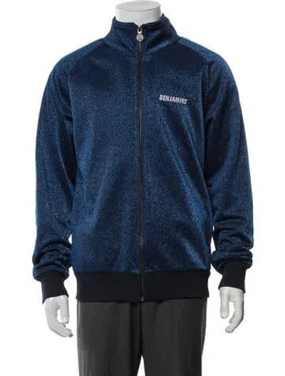 Pre-owned Les Benjamins Patterned Bomber Jacket In Blue
