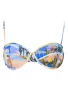 Les Benjamins Printed Bikini Top In Blue
