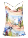 Les Benjamins Printed Strap Top In Multi