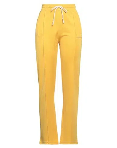 Les Benjamins Woman Pants Ocher Size M Polyester, Elastane In Yellow