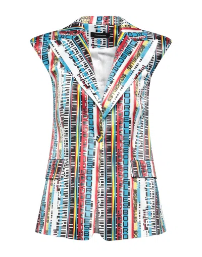 Les Bourdelles Des Garçons Woman Blazer Pastel Blue Size 4 Polyester, Cotton, Elastane