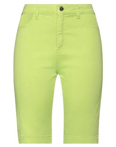 Les Bourdelles Des Garçons Woman Denim Shorts Lime Green Size 8 Cotton, Elastane