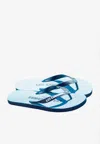 Les Canebiers Logo Print Flip Flops In Sky Blue