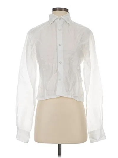 Pre-owned Les Canebiers Long Sleeve Blouse In White