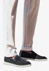 Les Canebiers Pardigon Mocassins In Suede In Blue