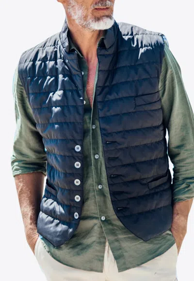 Les Canebiers Pinet Sleeveless Down Vest In Blue