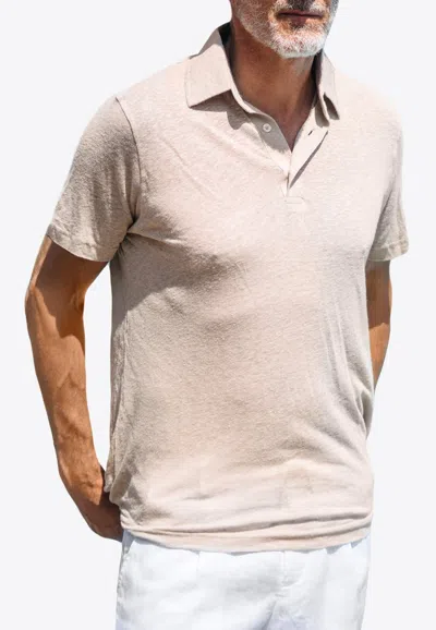 Les Canebiers Salins Polo T-shirt In Beige
