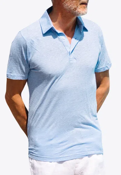 Les Canebiers Salins Polo T-shirt In Sky Blue