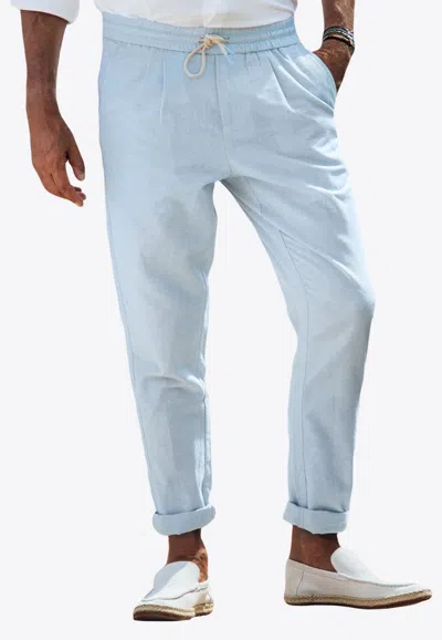 Les Canebiers Sauvier Drawstring Pants In Sky Blue