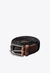 Les Canebiers Taillat Braided Belt With Suede Endings In Black