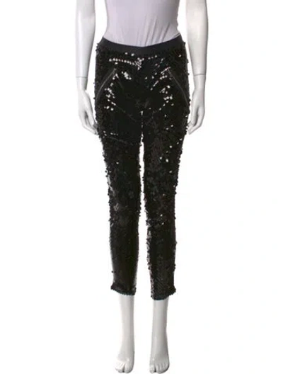 Pre-owned Les Chiffoniers Nylon Skinny Leg Pants In Black