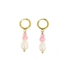 LES CLÉIAS ACIER INOXYDABLE DALILA FRESHWATER PEARL AND MULTICOLORED PEARL EARRINGS IN GOLDEN STAINLESS STEEL