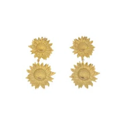 Les Cléias Acier Inoxydable Golden Stainless Sunflower Earrings