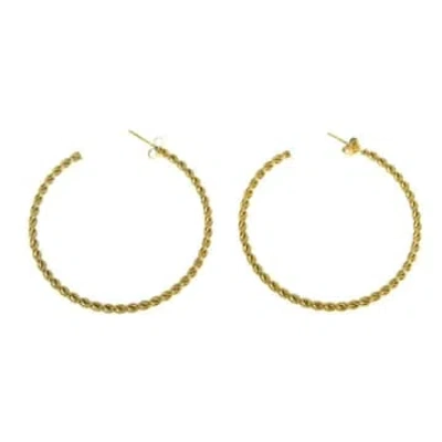 Les Cléias Acier Inoxydable Large Twisted Hoop Earrings In Gold Or Silver Stainless Steel Pina