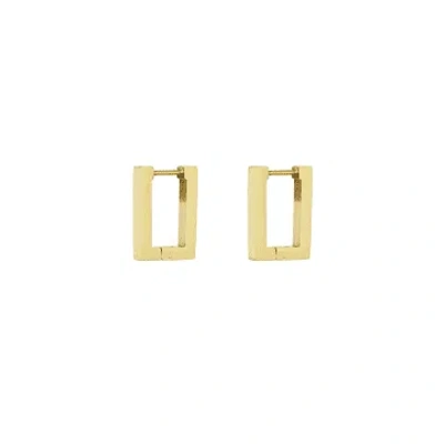Les Cléias Acier Inoxydable Rectangle Earrings In Recti Golden Stainless Steel