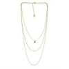 LES CLÉIAS ACIER INOXYDABLE THREE CHAINS AND PINK STAINLESS STAINLESS STEEL NECKLACE CINA
