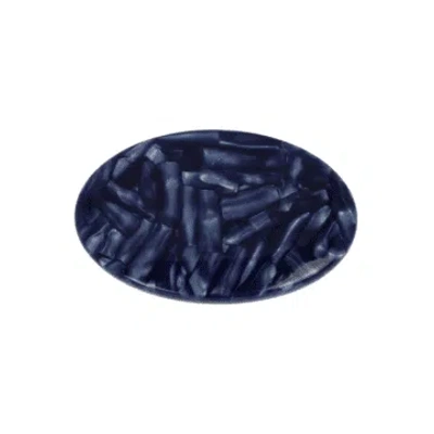 Les Cleias Cheveux Oval Hair Clips In Secret Garden Resin In Blue