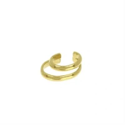 Les Cléias Plaqué Or Double Ear Ring In Salma Gold Plated