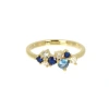 LES CLÉIAS PLAQUÉ OR GOLD PLATED RING AND PAUL BLUE STONES