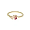 LES CLÉIAS PLAQUÉ OR RING IN GOLD PLATED AND ROSES ROSES RAOUL