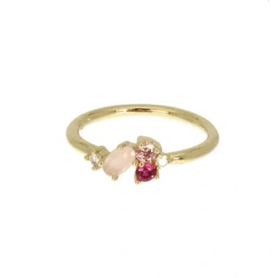 Les Cléias Plaqué Or Ring In Gold Plated And Roses Roses Raoul