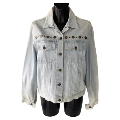 Pre-owned Les Copains 1980s Denim Jacket In Gray