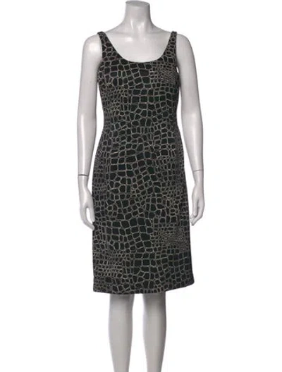 Pre-owned Les Copains Animal Print Knee-length Dress In Black