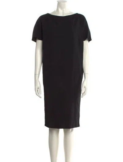 Pre-owned Les Copains Bateau Neckline Knee-length Dress In Black