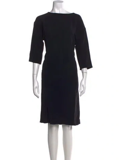 Pre-owned Les Copains Bateau Neckline Knee-length Dress In Black