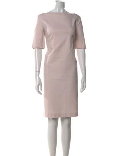 Pre-owned Les Copains Bateau Neckline Knee-length Dress In Pink