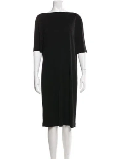 Pre-owned Les Copains Bateau Neckline Knee-length Dress W/ Tags In Black