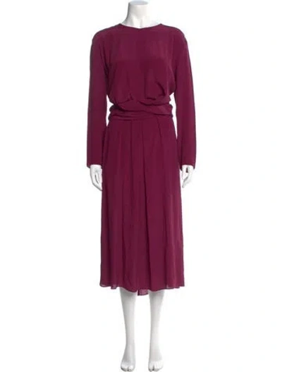 Pre-owned Les Copains Bateau Neckline Long Dress In Purple