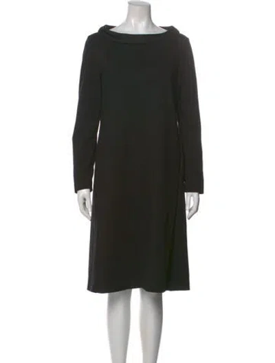 Pre-owned Les Copains Bateau Neckline Midi Length Dress In Black