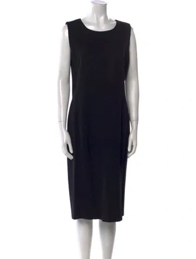 Pre-owned Les Copains Bateau Neckline Midi Length Dress W/ Tags In Black