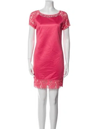 Pre-owned Les Copains Bateau Neckline Mini Dress In Pink